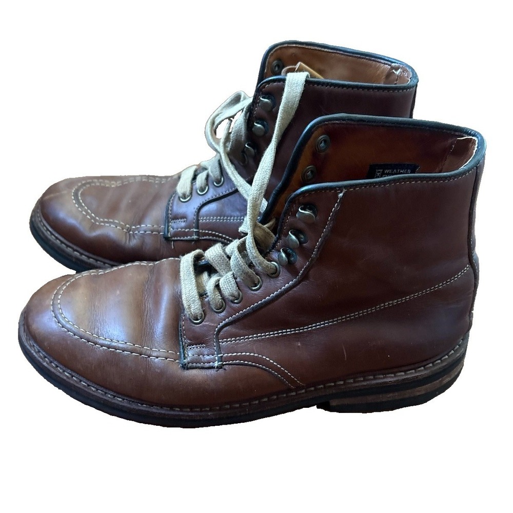 Allen Edmonds Brown Leather Moc Toe Lace-Up Ankle Boots Men's US 7.5 D